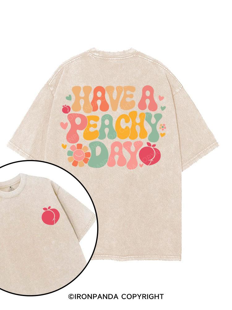 HAVE A PEACHY DAY printed Gym Shirt