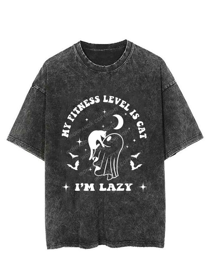 I'M LAZY MY FITNESS LEVEL IS CAT VINTAGE GYM SHIRT