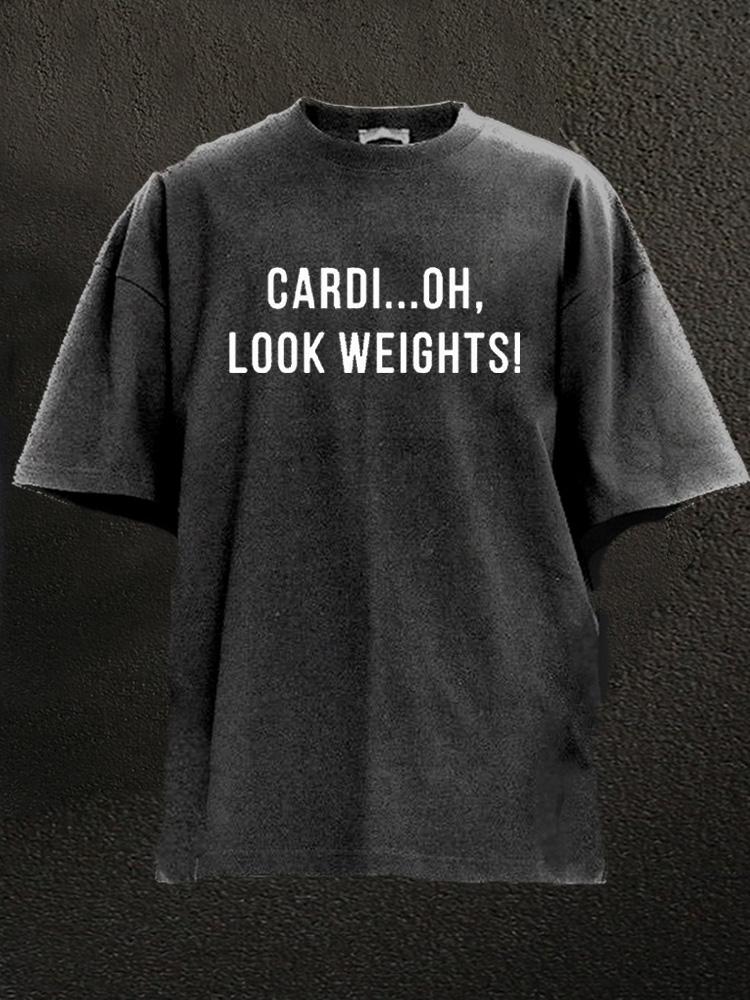 cardi oh look weights Washed Gym Shirt