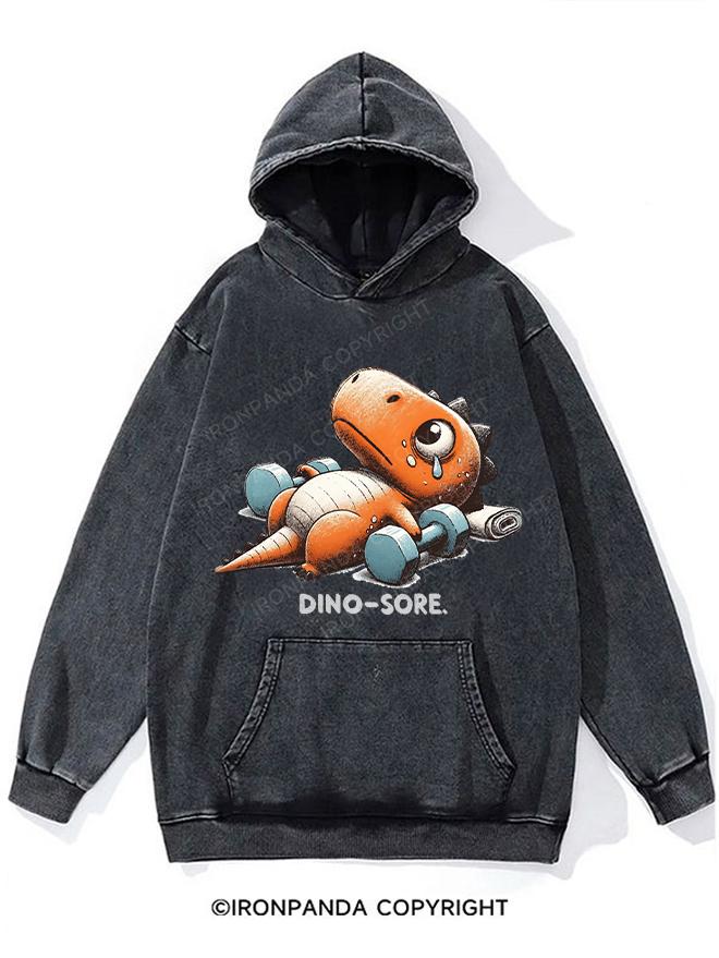 Dino-Sore After Workout Washed Gym Hoodie