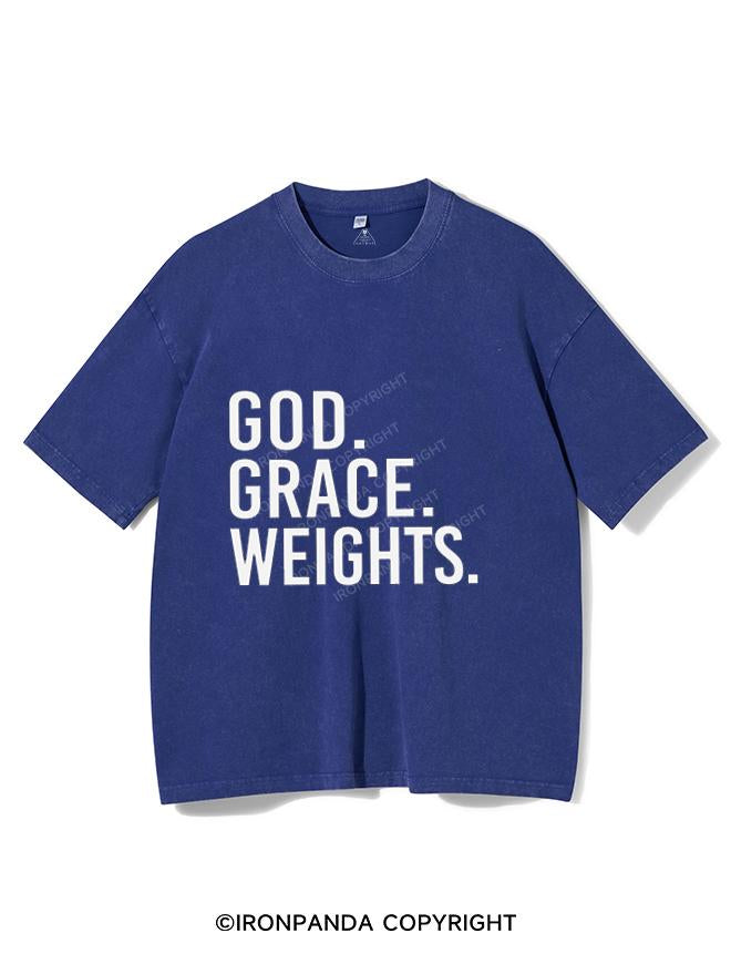 GOD GRACE WEIGHTS VINTAGE GYM SHIRT