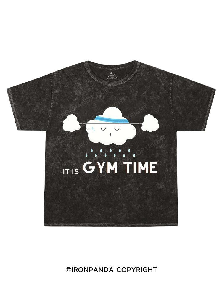 IT IS GYM TIME Kids Washed T-Shirt