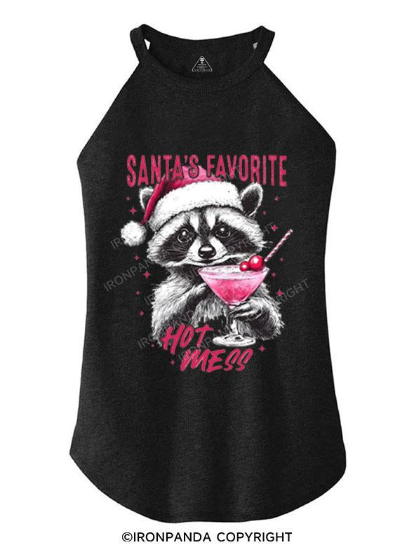 SANTA'S FAVORITE HOT MESS TRI ROCKER COTTON TANK