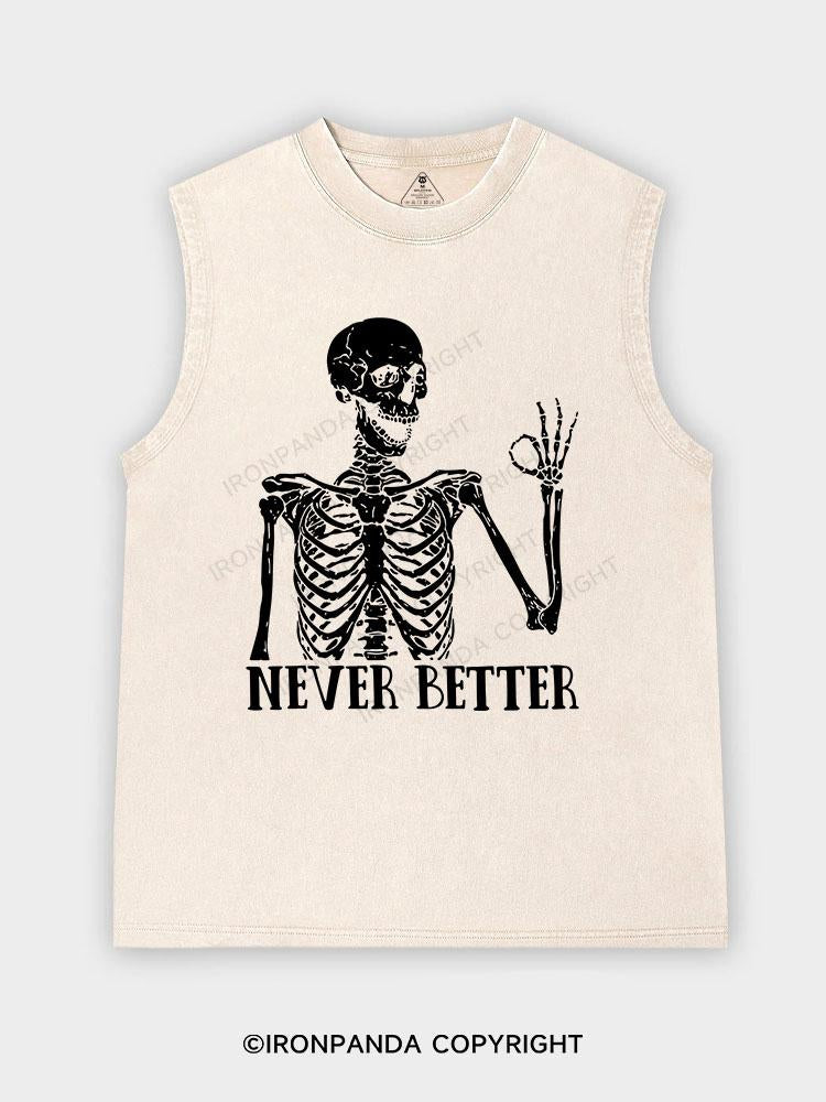 Never Better Skeleton Washed Tank