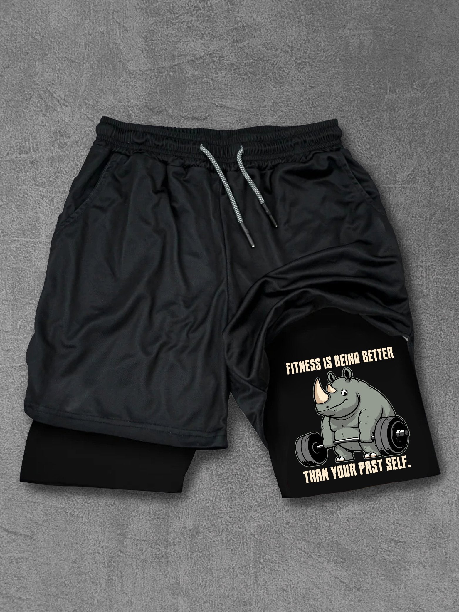 Fitness is being better than your past self rhino Performance Training Shorts