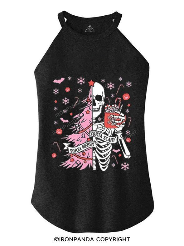 SORTA MERRY SORTA SCARY TRI ROCKER COTTON TANK