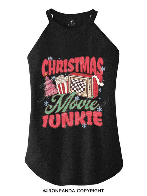 CHRISTMAS MOVIE JUNKIE TRI ROCKER COTTON TANK