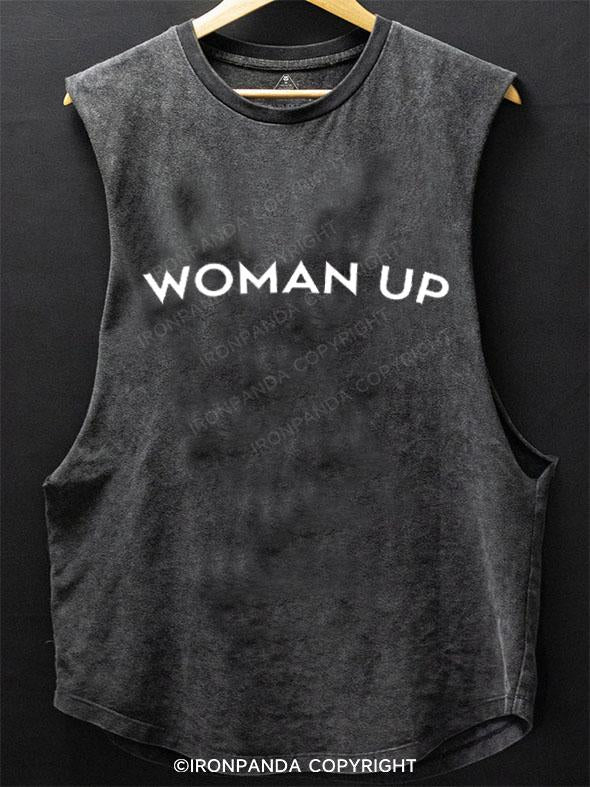 WOMAN UP SCOOP BOTTOM COTTON TANK