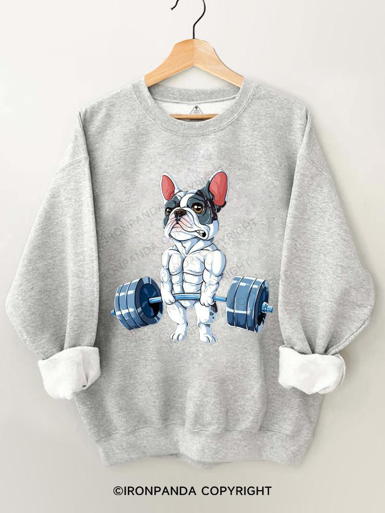 French Bulldog Weightlifting Gym Sweatshirt