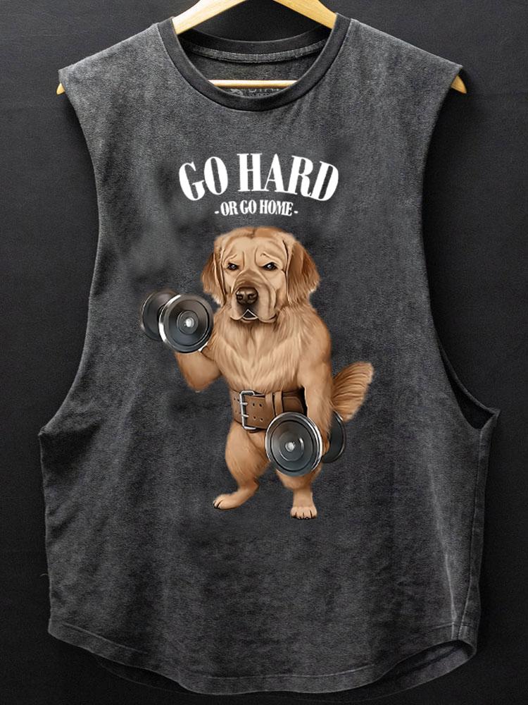 Go hard or go home labrador SCOOP BOTTOM COTTON TANK