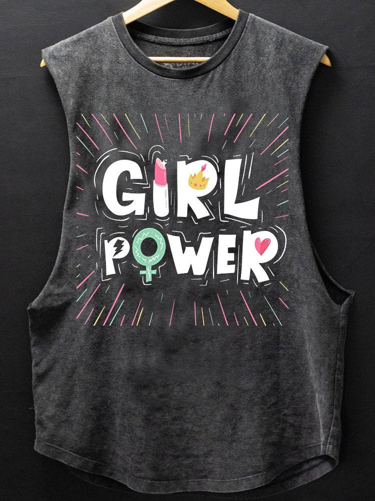 GIRL POWER Scoop Bottom Cotton Tank