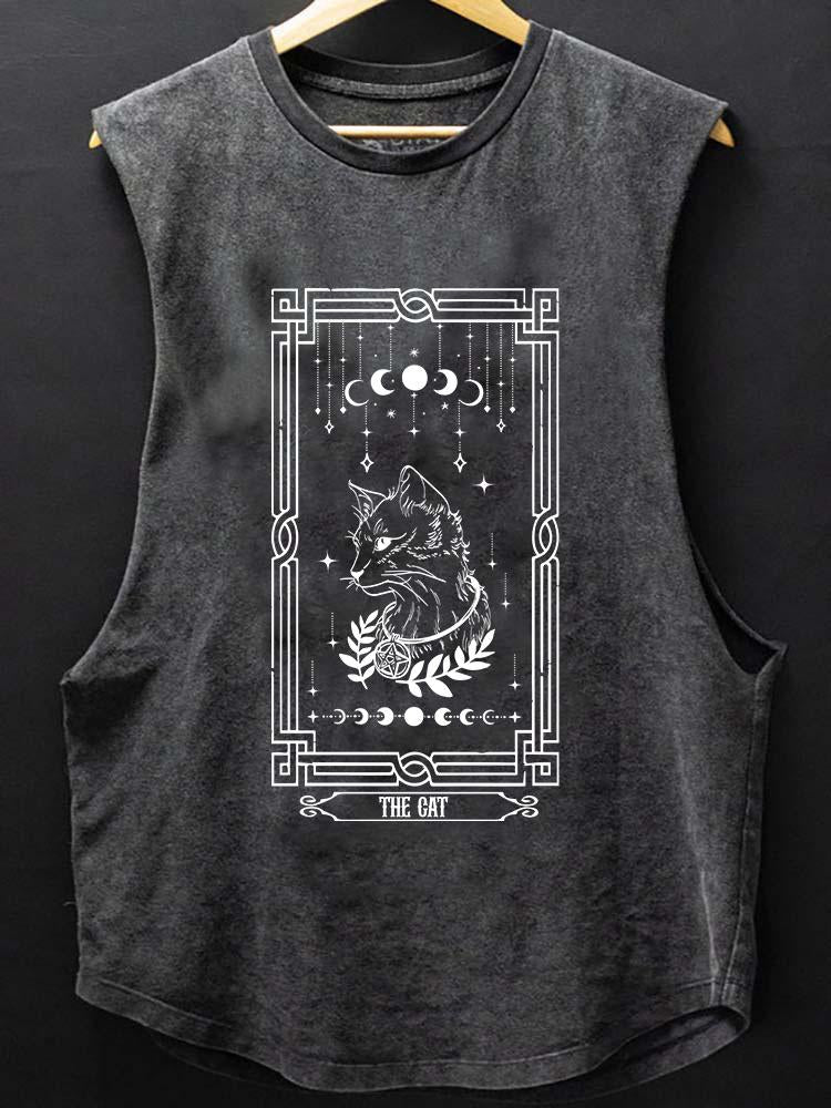 the cat tarot card SCOOP BOTTOM COTTON TANK