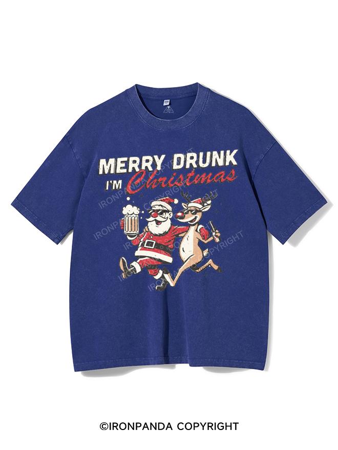 MERRY DRUNK I'M CHRISTMAS VINTAGE GYM SHIRT