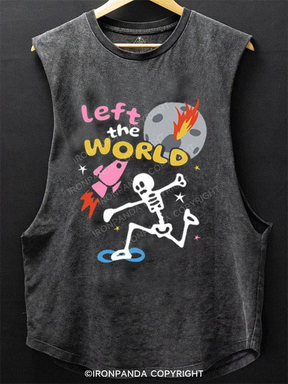 LEFT THE WORLD SCOOP BOTTOM COTTON TANK