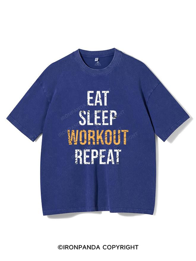 EAT SLEEP WORKOUT REPEAT VINTAGE GYM SHIRT