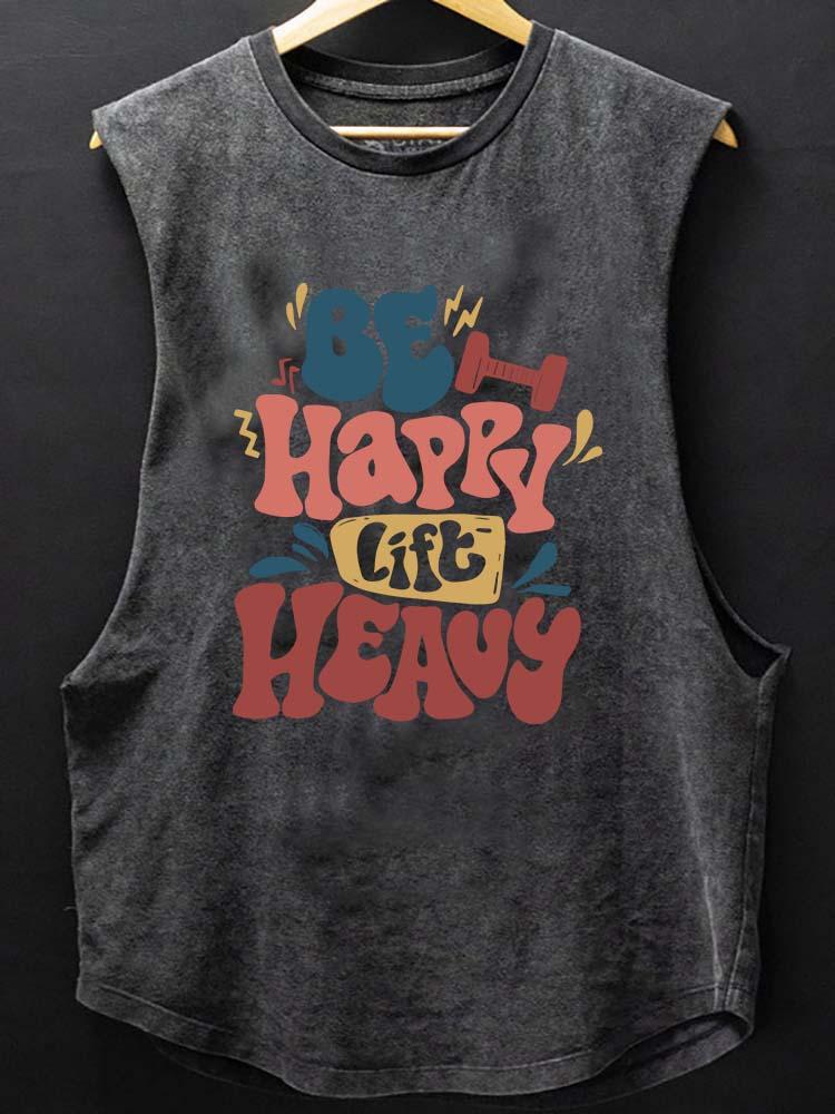 BE HAPPY LIFT HEAVY SCOOP BOTTOM COTTON TANK