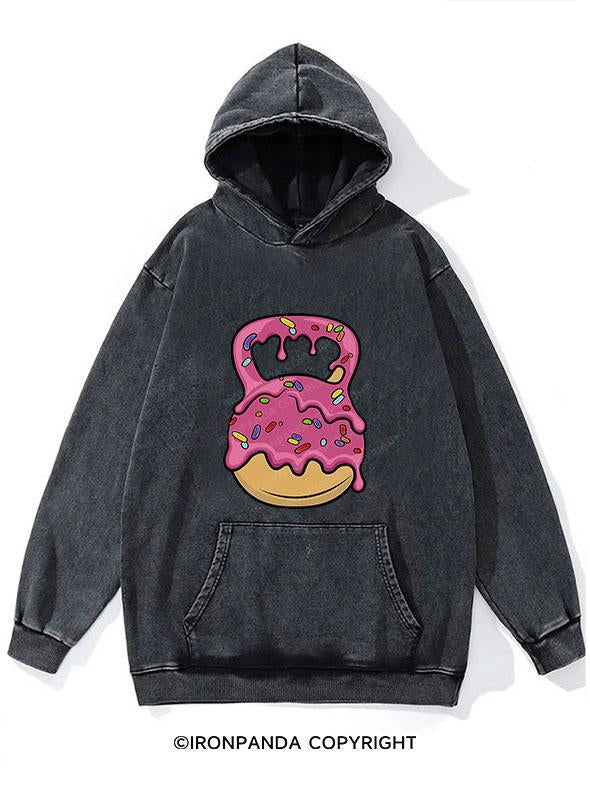 DELICIOUS DONUT KETTLEBELL WASHED GYM HOODIE