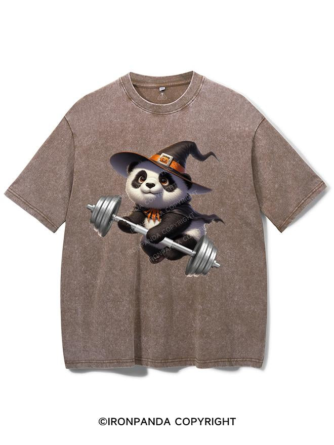 HALLOWEEN LIFTING PANDA VINTAGE GYM SHIRT