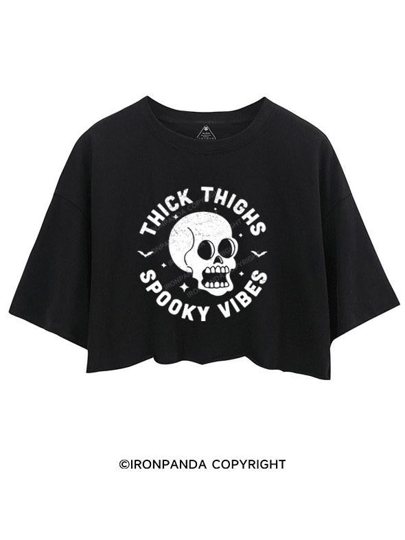 THICK THIGHS SPOOKY VIBES CROP TOPS