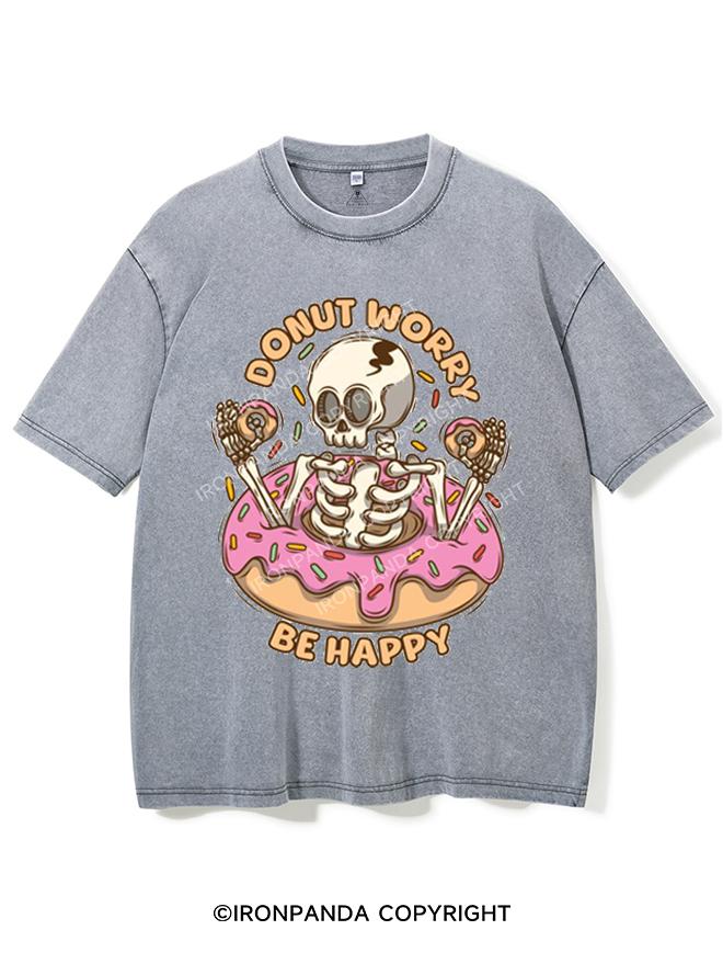 DONUT WORRY BE HAPPY VINTAGE GYM SHIRT