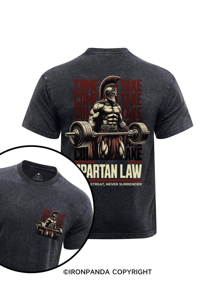 spartan law printed Washed Gym Shirt