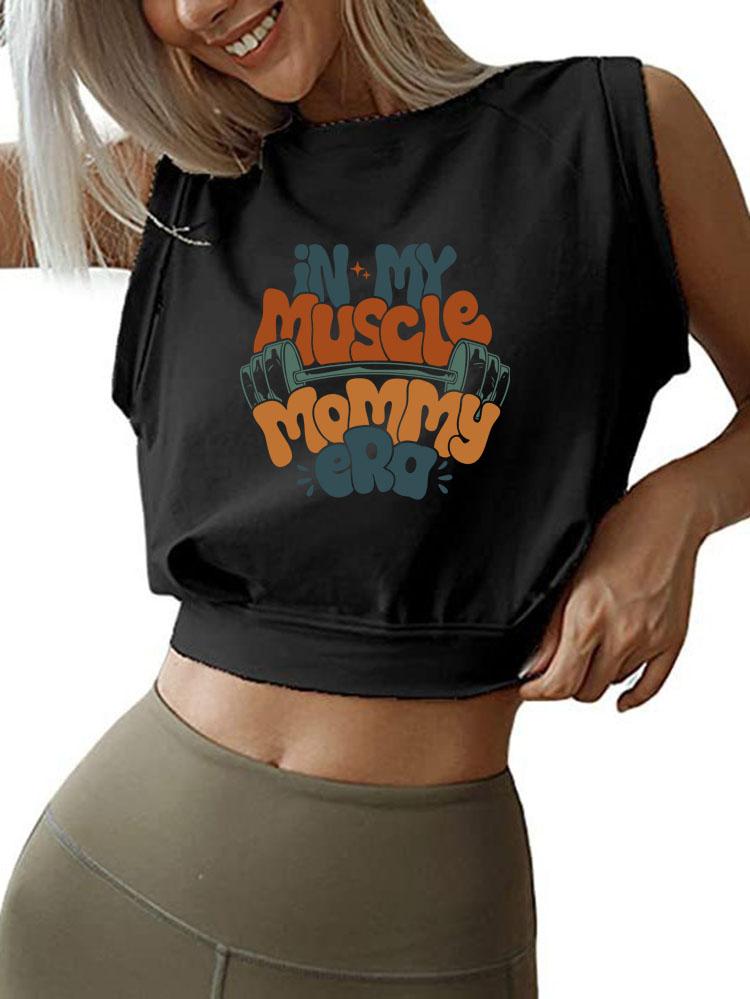 FUNNY WORKOUT SLEEVELESS CROP TOPS