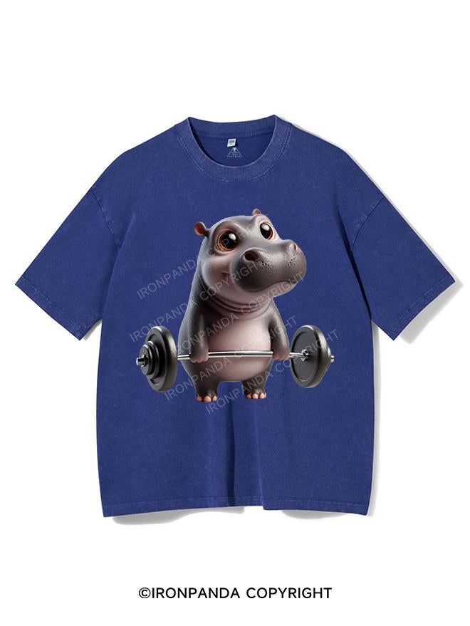 HIPPO LIFTING LIKE A BOSS VINTAGE GYM SHIRT