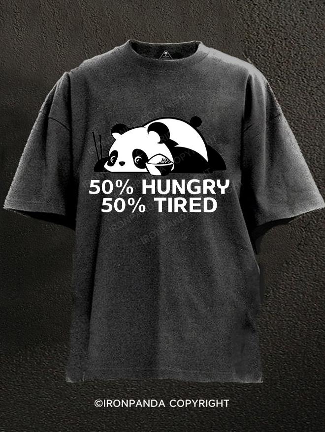 50% hungry 50% tired Panda Washed Gym Shirt