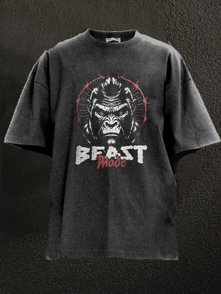 Beast Mode Gorilla Washed Gym Shirt