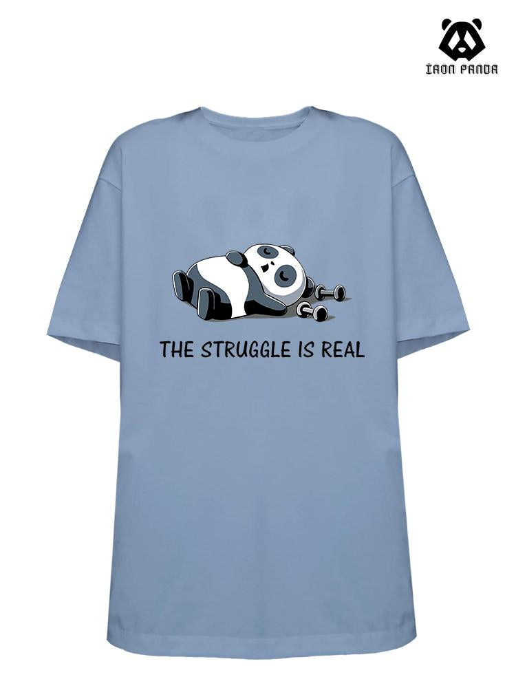 the struggle is real Loose fit cotton  Gym T-shirt