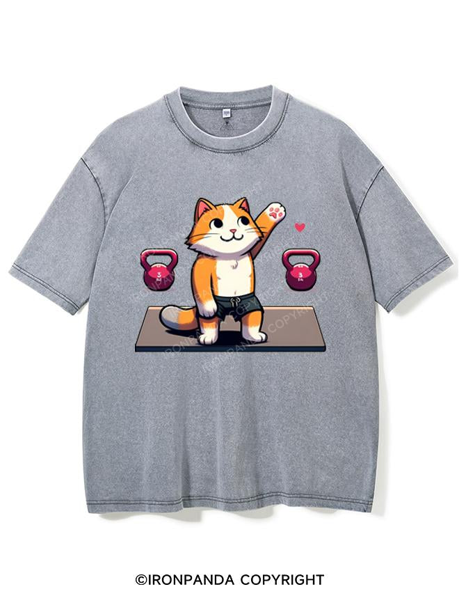 KITTEN WORKOUT VINTAGE GYM SHIRT