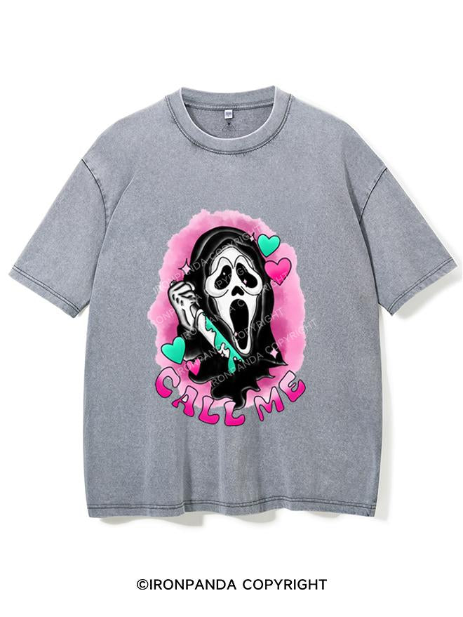 Call me Cute Ghostface Vintage Gym Shirt