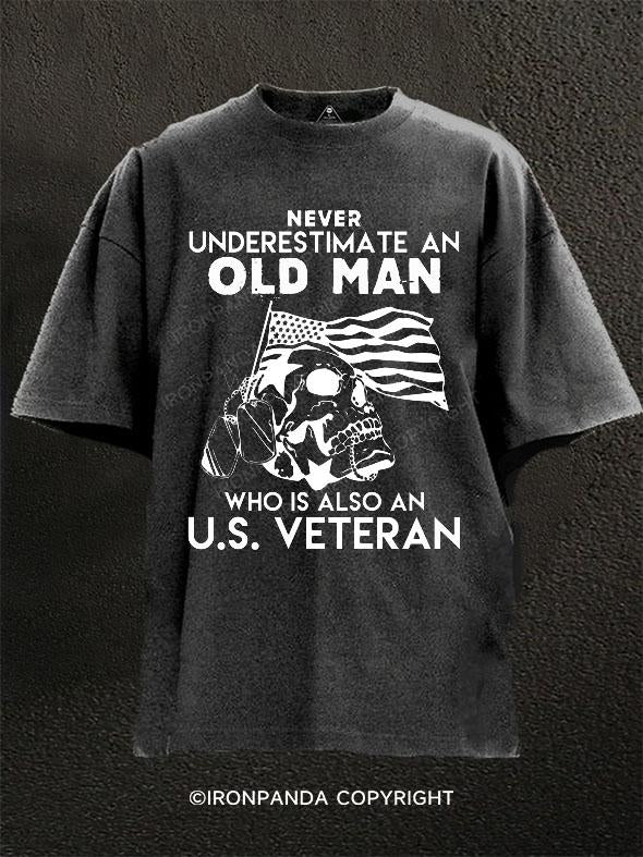 Old Man US Veteran Washed Gym Shirt