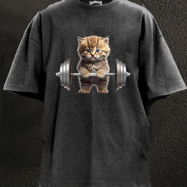 Chunky Cat Exercise Yoga T-shirt