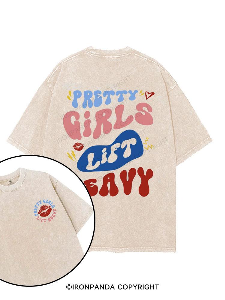 Pretty Girls Lift Heavy printed Gym Shirt