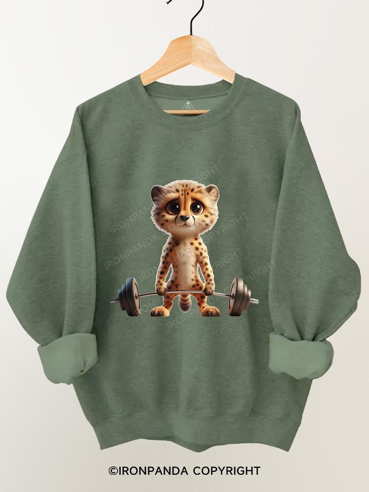 Leopard bodybuilder Gym Sweatshirt