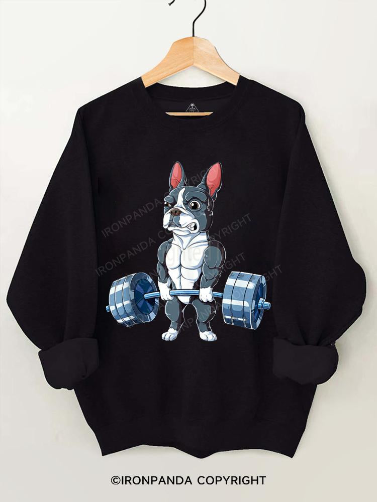 Boston Terrier Weightlifting Gym Sweatshirt