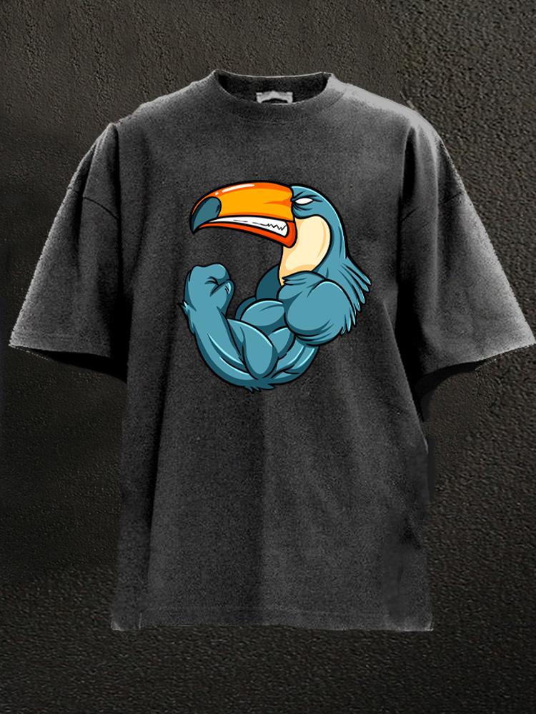 musclar toucan Washed Gym Shirt