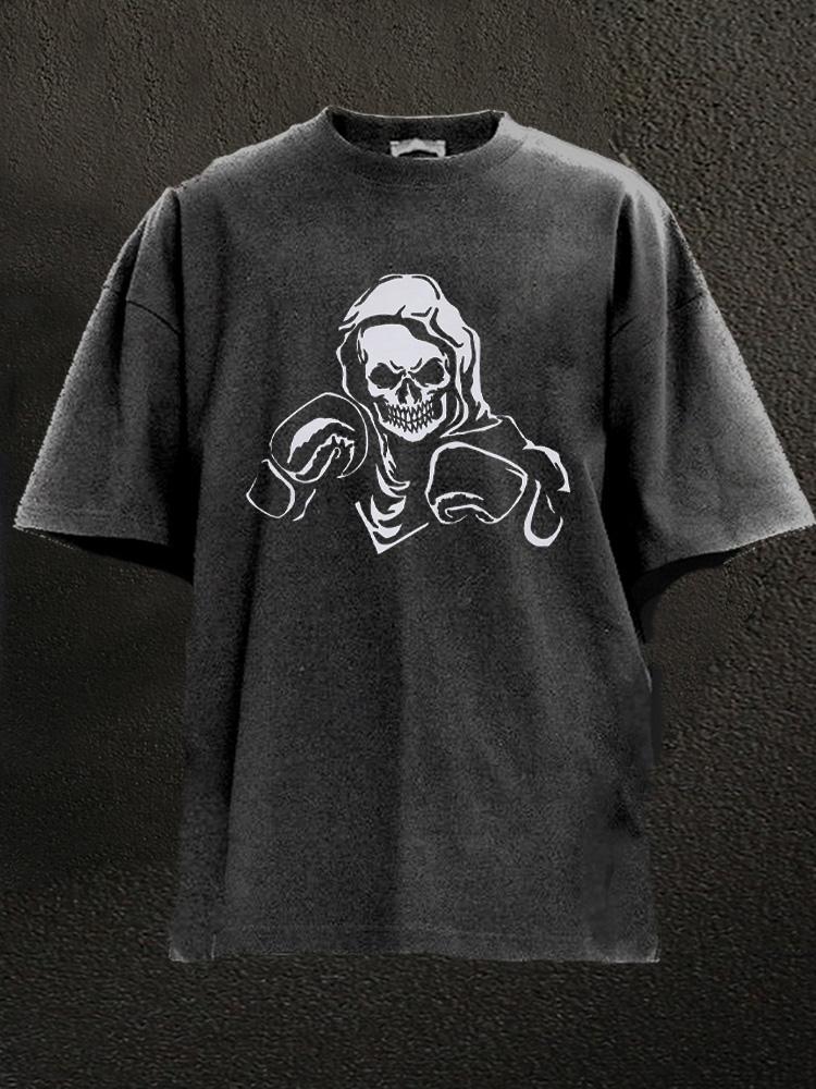 skeleton boxer Washed Gym Shirt