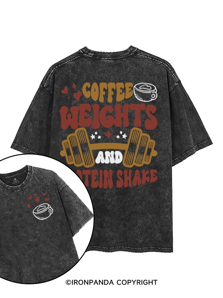 Coffee Weight and Protein Shake printed Gym Shirt