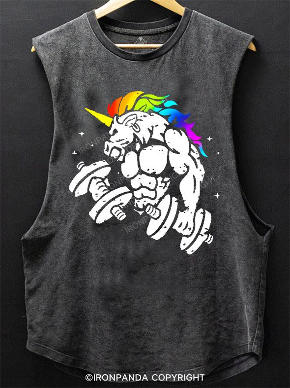 dumbbell weightlifting Unicorn SCOOP BOTTOM COTTON TANK