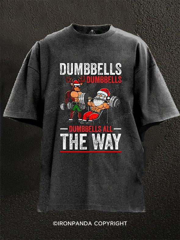 Dumbbells Dumbbells All The Way Washed Gym Shirt