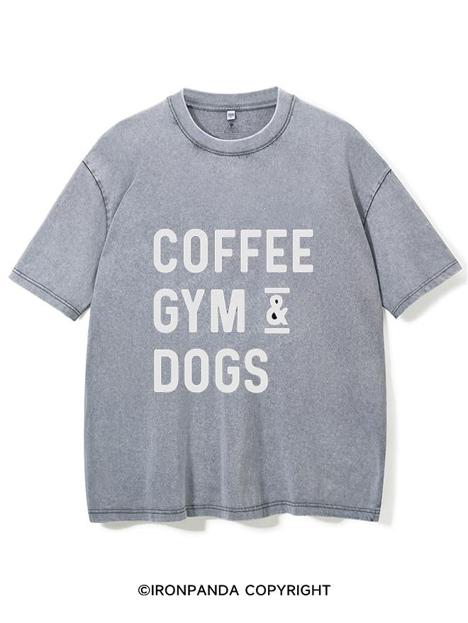 COFFEE GYM & DOGS VINTAGE GYM SHIRT