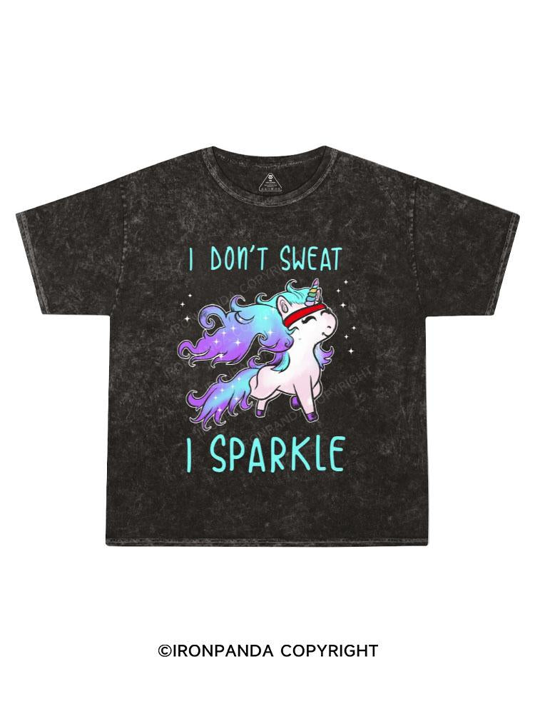 i don't sweat,i sparkle Kids Washed T-Shirt