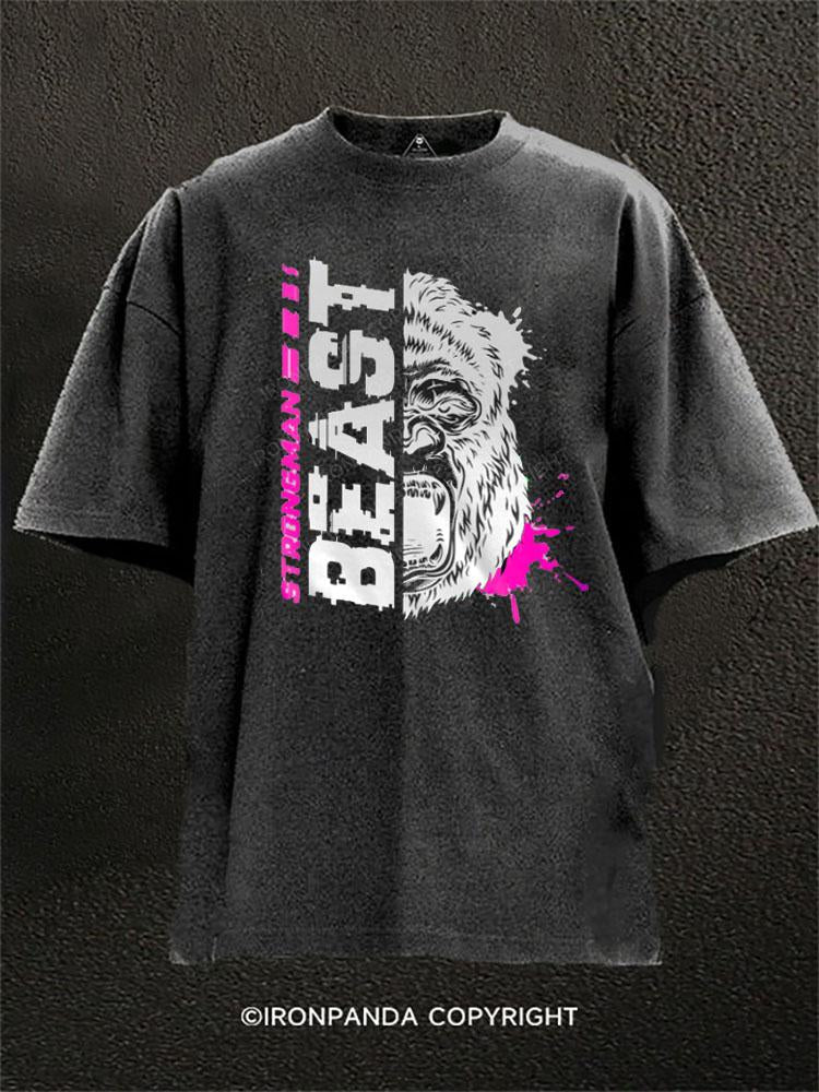 Strongman Beast Washed Gym Shirt