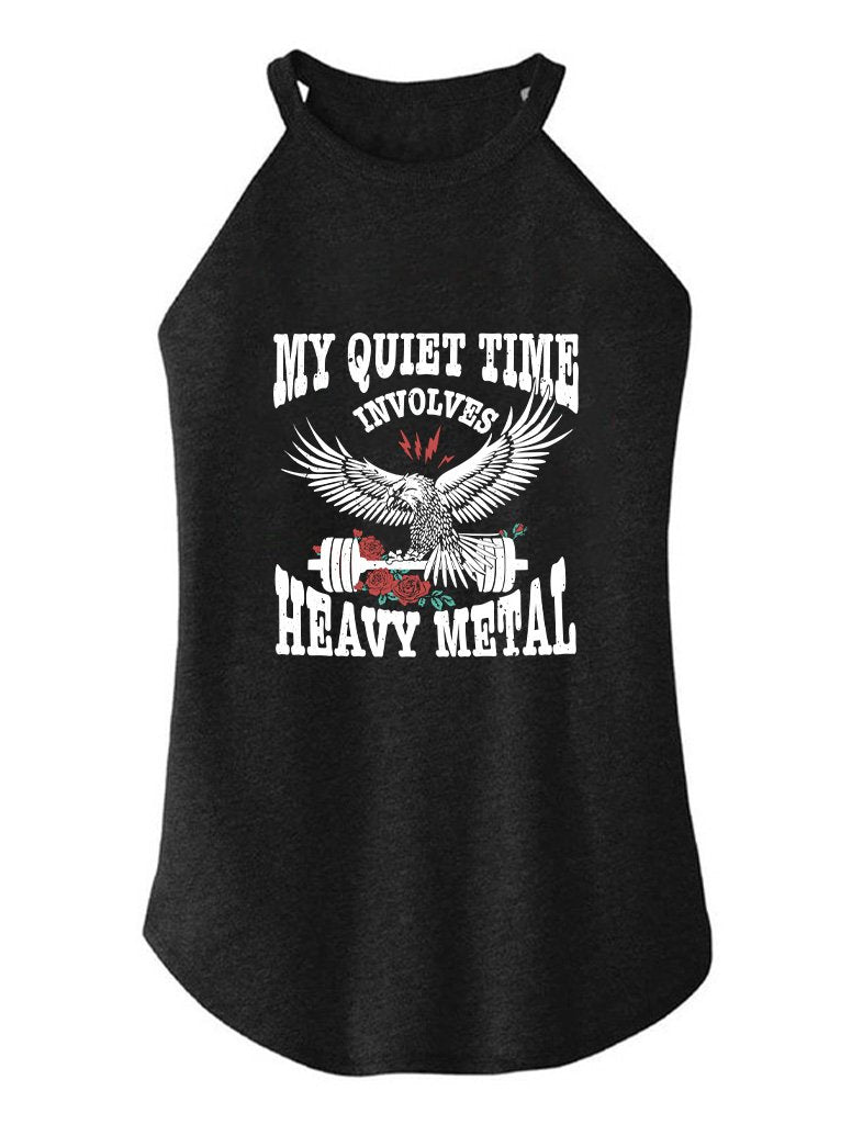 EAGLE MY QUIET TIME INVOLVES HEAVY METAL ROCKER COTTON TANK