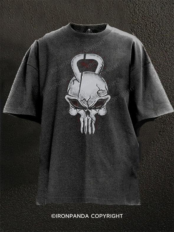 Train Harder skull Washed Gym Shirt