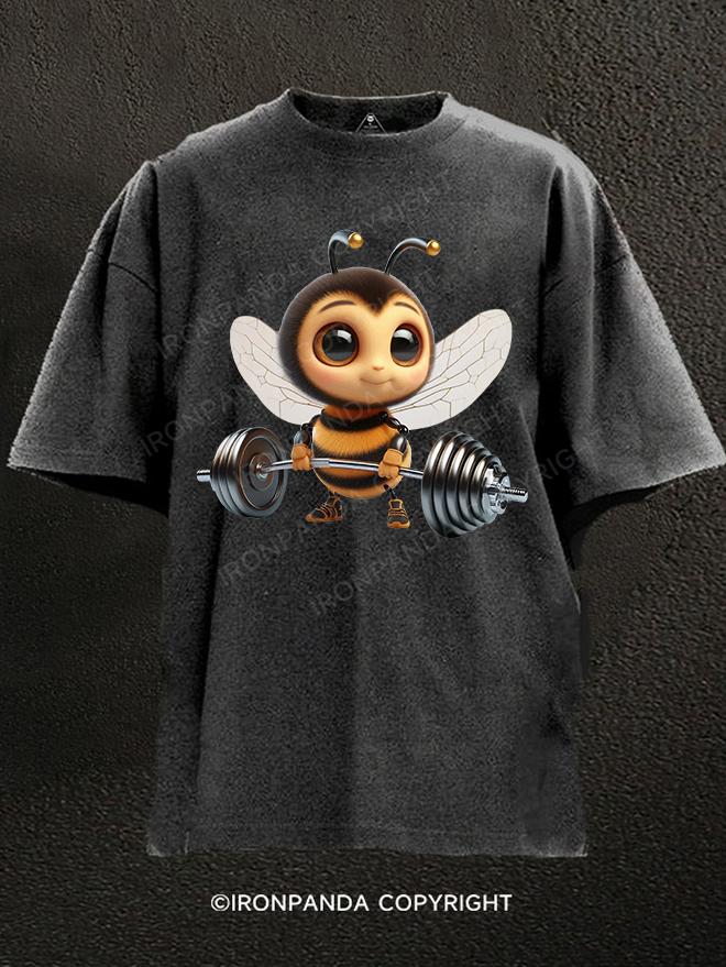 Barbell bee Washed Gym Shirt