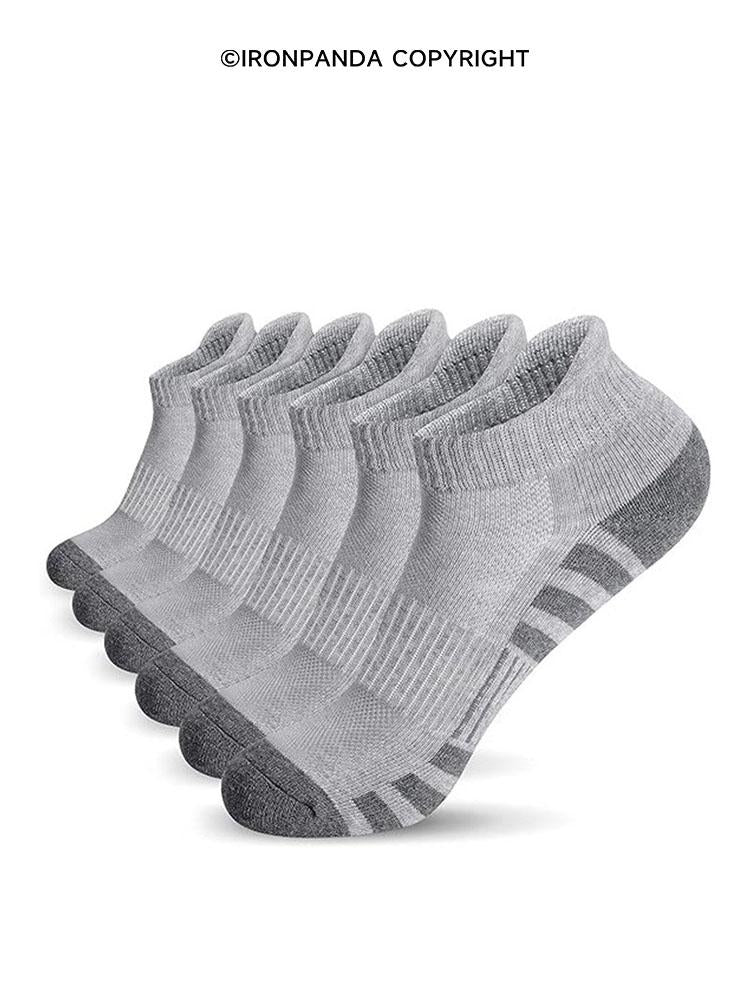 IronPanda Men's Shock Absorbing Breathable Low Top Athletic Socks