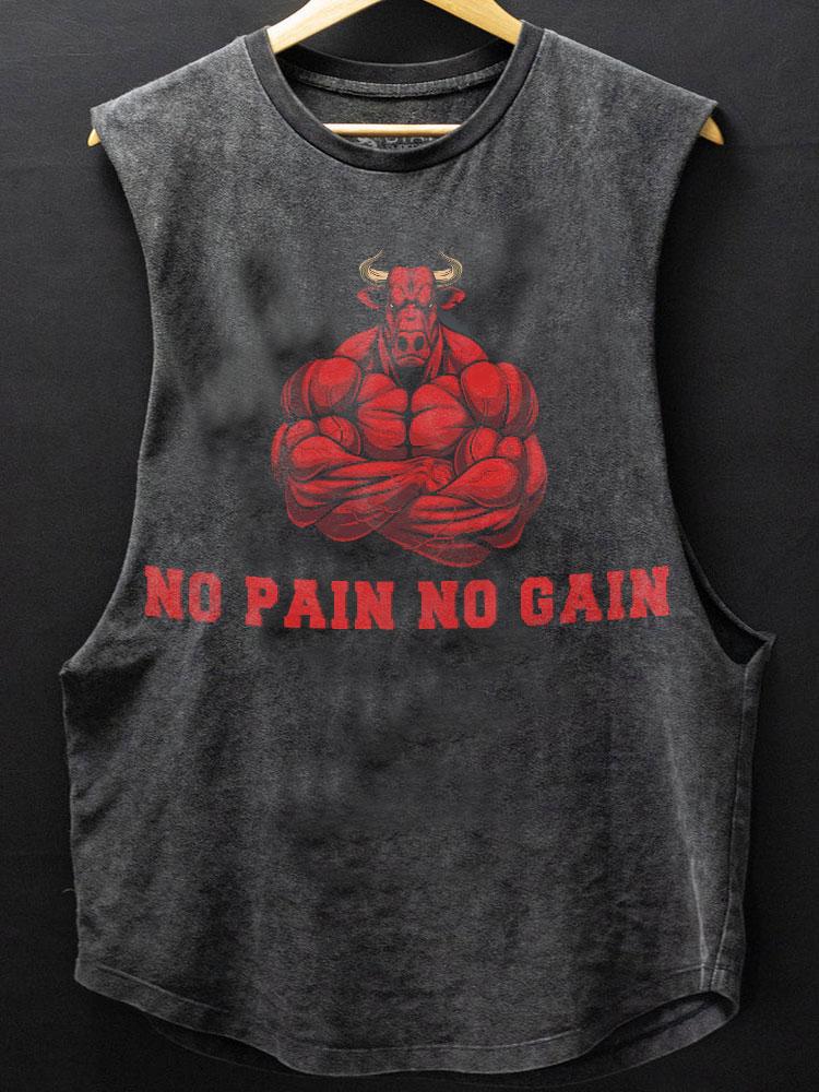 Bull Power No pain No gain Scoop Bottom Cotton Tank